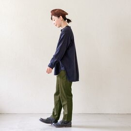 sisam｜OCフランネルスタンドカラーシャツ【オーガニックコットン】