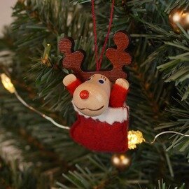 NORDIKA nisse | クリスマスオーナメント ( トナカイ / 靴下レッド )