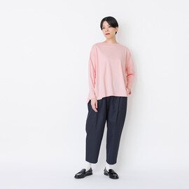 STAMP AND DIARY｜ハイマイクロコットン天竺 ボートネックワイドTシャツ