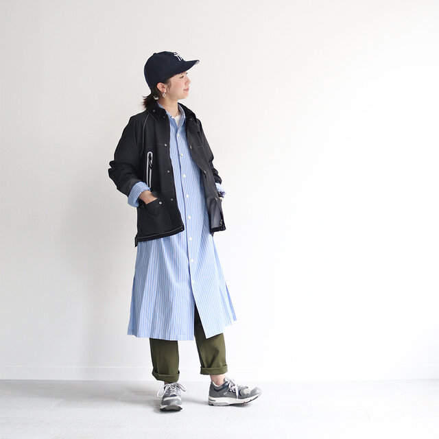 サックス×ホワイト 着用、モデル身長:167cm