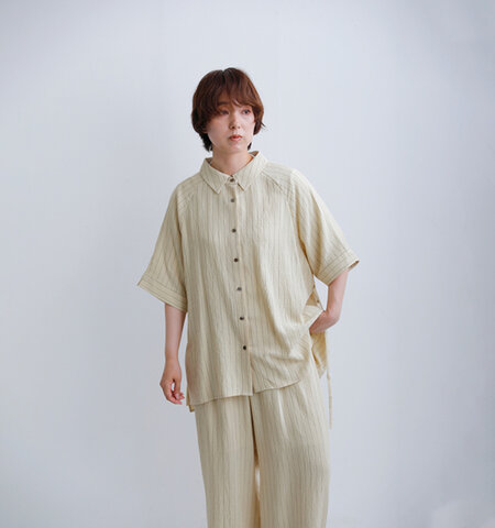 kelen|リネン混 ピンストライプ ラグランスリーブ シャツ GAZY lkl26sbl2304