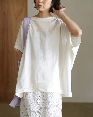 mizuiro ind|コクーンワイドプルオーバー 半袖 シンプル Tシャツ cocoon wide P/O 1-210057 ミズイロインド