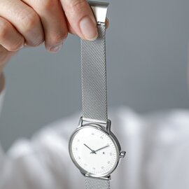 sazare｜ステンレス スチール ストラップ シルバー メッシュ 腕時計ベルト 97-01-01-fn サザレ