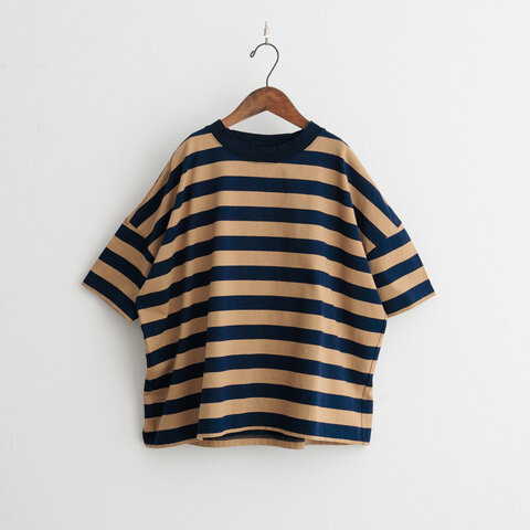 UNIVERSAL TISSU|度詰め天竺ボーダー ドロップTシャツ / TS260CT079