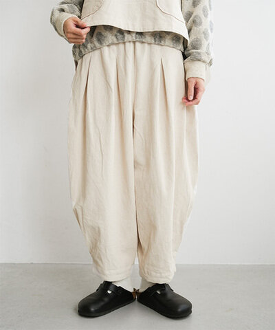 tumugu|ソフト細コーデュロイコクーンパンツ tb25334