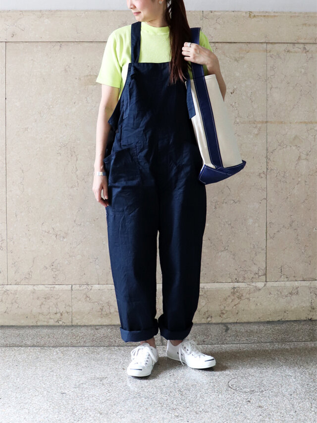 top: Ohh! Rib Crew  S/S Thermal (身長160cm、着用サイズS)
bottom: ENGINEERED GARMENTS  overalls -7.5twill
shoes:  CONVERSE　JACK PURCELL