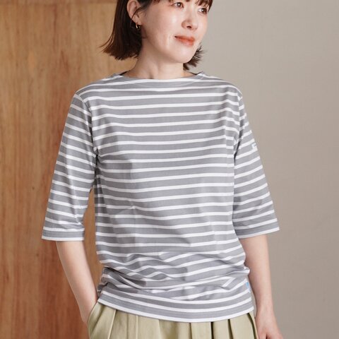 ORCIVAL|ボートネック ハーフスリーブ プルオーバー カットソー ボーダー 半袖 Tシャツ 無地 OR-C0136BFJ オーシバル オーチバル