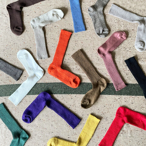 Loiter｜Linen Color Rib Socks