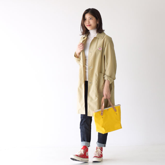 モデル:157cm / 47kg
color : sand beige / size : 34(レディースS)