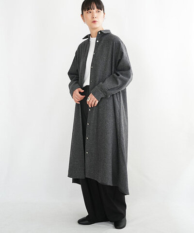 MidiUmi|コートワンピース レディース トップス ボタンシャツ ロング丈 3-759992