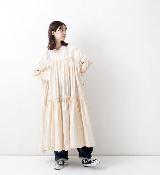 color : CREAM × OFF WHTDOT , model : 162cm