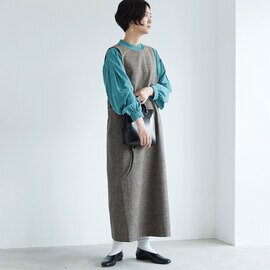 yuni｜slab nep tweed jamper skirt 1701OP022222　ツイード　ワンピース　ジャンパースカート