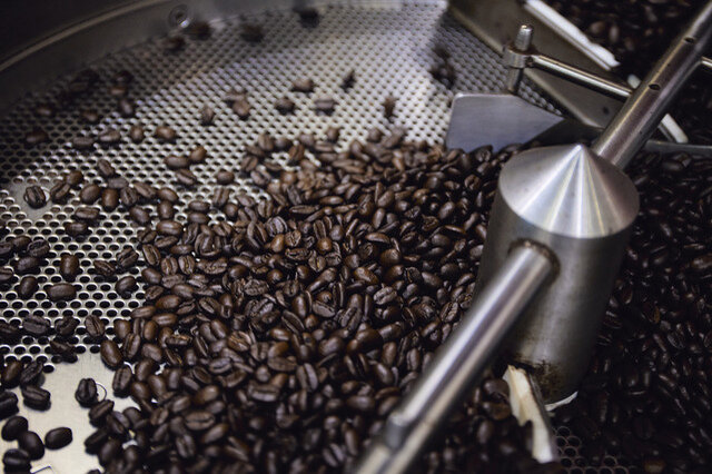 コーヒー豆の焙煎過程