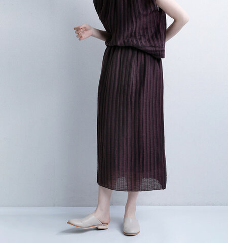 U PHORICA|リネン ジャガード Iライン ロング スカート u26-02589-61