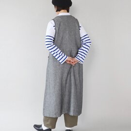 blue willow｜フォーマル対応コットンリネンのWボタンジャンパースカート