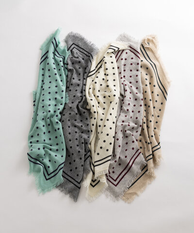 elegancese|Cashmere dots scarf カシミヤ ストール マフラー ニット スカーフ