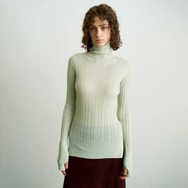 unfil|unfil アンフィル WFFL-UW106 リブニットハイネックセーター royal baby alpaca random ribbed-knit high-neck sweater