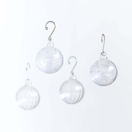 ANTRY|No.45 Hiver 6cm | ガラスオーナメント 4個入り | クリスマスオーナメント