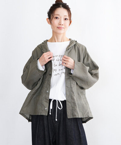 prit|【WOODY別注カラー】60/1ラミーバイオクロスフーディシャツブルゾン レディース トップス シャツ ブラウス p81618