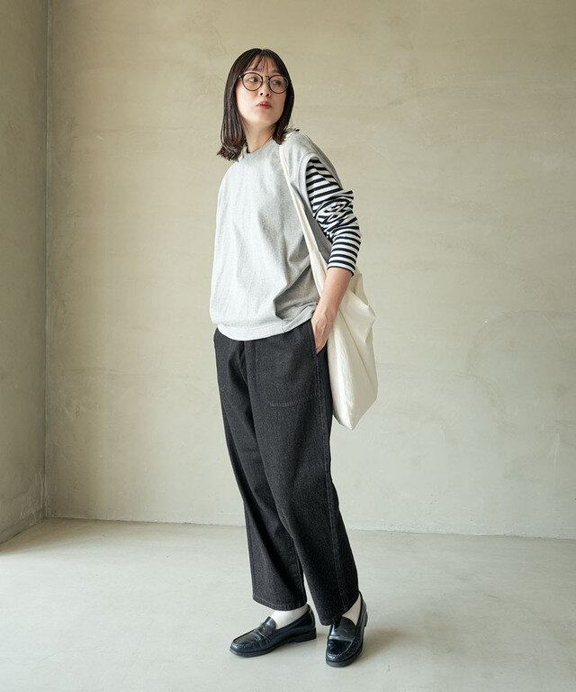 身長:164cm / カラー:090 BLACK DENIM / サイズ:38