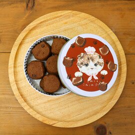 DADACA|こねこのこねこねクッキー チョコレート 丸缶
