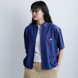 DANTON|6oz インディゴ ダンガリー ボタンダウン 半袖 シャツ dt-b0443dug