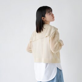 enrica｜和紙 ブレンド メッシュ セーラーカラー ボレロ knit183-tr
