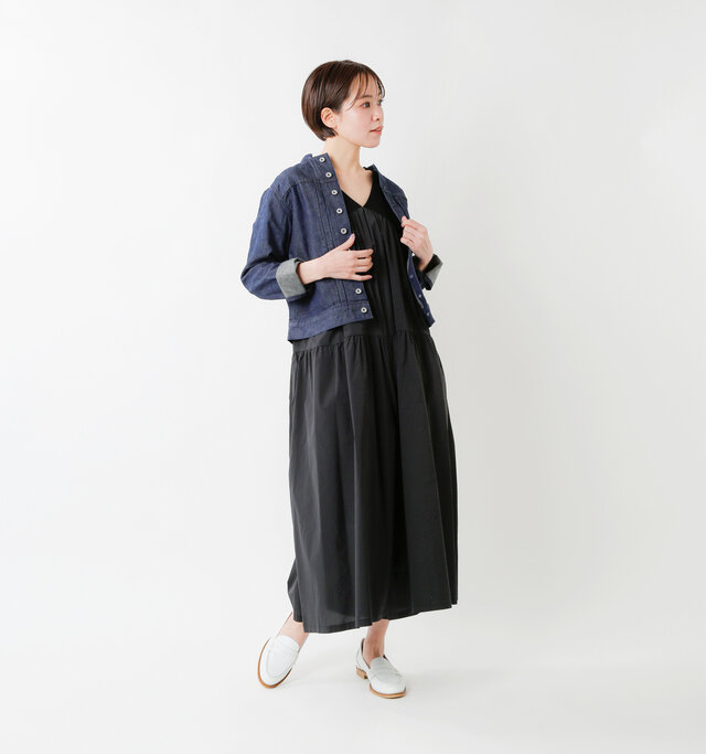 model saku:163cm / 43kg
color : indigo / size : 0