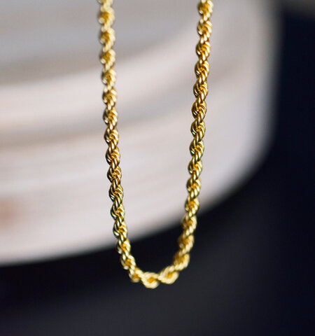 SYMPATHY OF SOUL style｜ツイスト チェーン ゴールド ネックレス 40cm “Twist Chain Necklace” stn2301sgp-yo