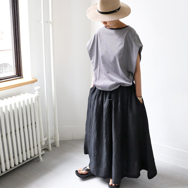 グレー×ネイビー 着用、モデル身長:160cm