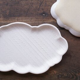 よしざわ窯｜き３１　　ステッチ模様の雲の皿