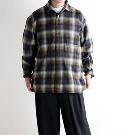 nisica|nisica ニシカ NIS-1367 レギュラーカラーシャツ 長袖 ブルーブラウンチェック