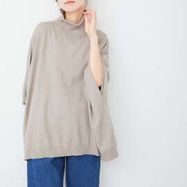 LILOU+LILY|HIGH GAUGE KNIT BOTTLE NECK CAPE ニットボトルネックケープ
