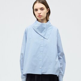 mizuiro ind|ストライプスカーフカラーシャツ