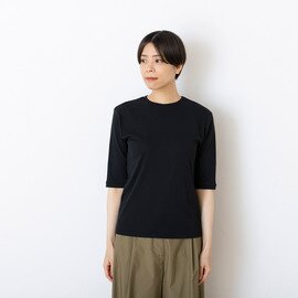 STAMP AND DIARY｜フライス クルーネック5分袖Tシャツ
