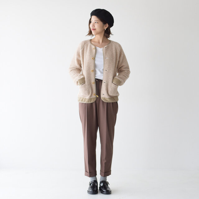 モデル:157cm / 47kg
color : lt.beige / size : WS(Women's S)