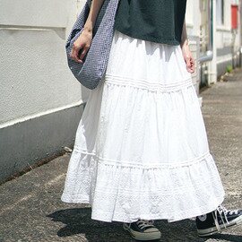 MidiUmi|ヘムレースティアードスカート ボトムス レディース ボリューム ロングスカート ロング丈 2-760175