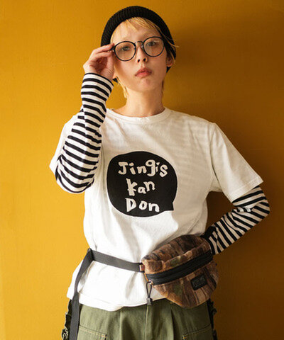 SOLAMONAT|サラリト天竺プリントTシャツ(JINGIS) レディース 半袖 トップス Tシャツ カットソー ウッディーハウス プリント sma-sara-jingis
