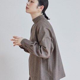 entwa|ラグランスリーブブラウス / ウール千鳥格子