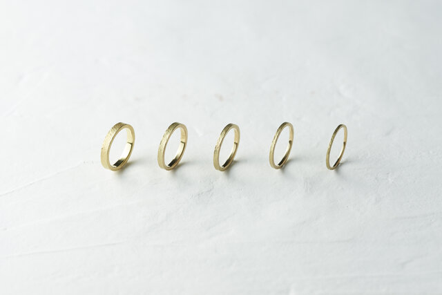 左から幅3mm、2.5mm、2mm、1.5mm、1mm