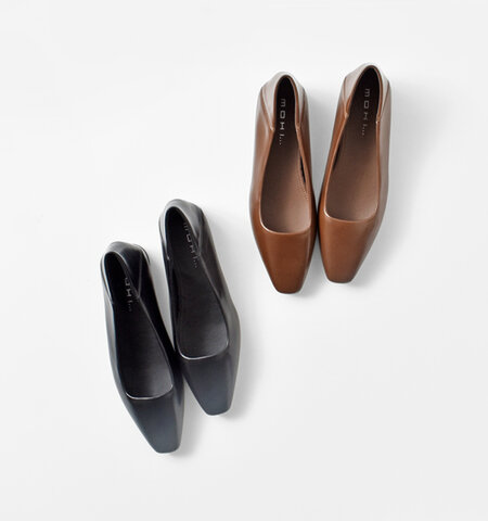 MOHI|スクエアトゥ ローヒール パンプス gu3-1866-28-pu-yo