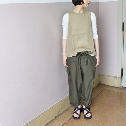 maillot|mature linen sleeveless shirt(リネン・ノースリーブシャツ)MAS-17262