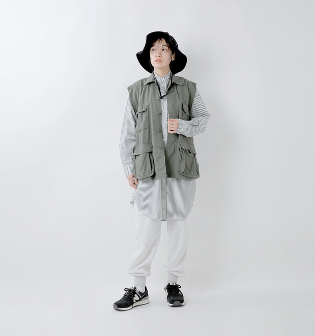 model saku：163cm / 43kg 
color : green×white / size : 14