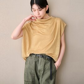 kha:ki|リネン ドレープ ネック プルオーバー LINEN DRAPE NECK TOP mil26scs3493