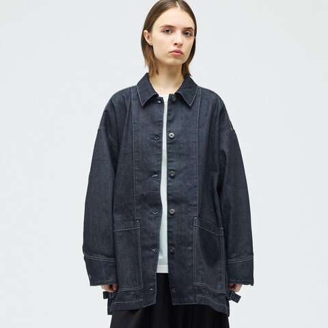 mizuiro ind|ワイドデニムカバーオール(ONEWASH)