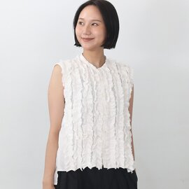 UNIVERSAL TISSU|大人上品なフレンチリネン スリーブレスフリルブラウス kurashisha summer fashion