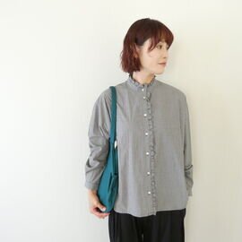 utilite|先染めギンガムタイプライタープチフリルシャツ(UT604AW15)ユティリテ