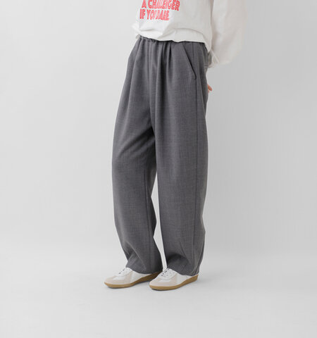 Le Melange|ウールミックス ダブルクロス フロントタック パンツ 8553503-mn