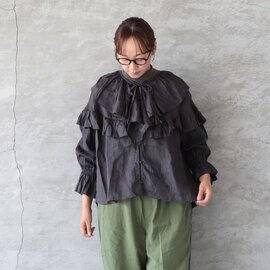 tumugu|リネンキャンバスブラウス