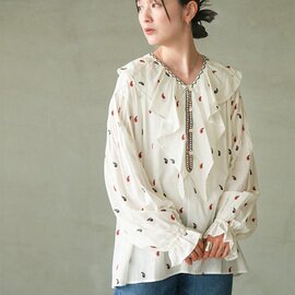 Shinzone|PAISLEY EMBROIDERED BLOUSE ペイズリーエンブロイダードブラウス レディース トップス シャツ 柄 刺繍 26mmsbl04